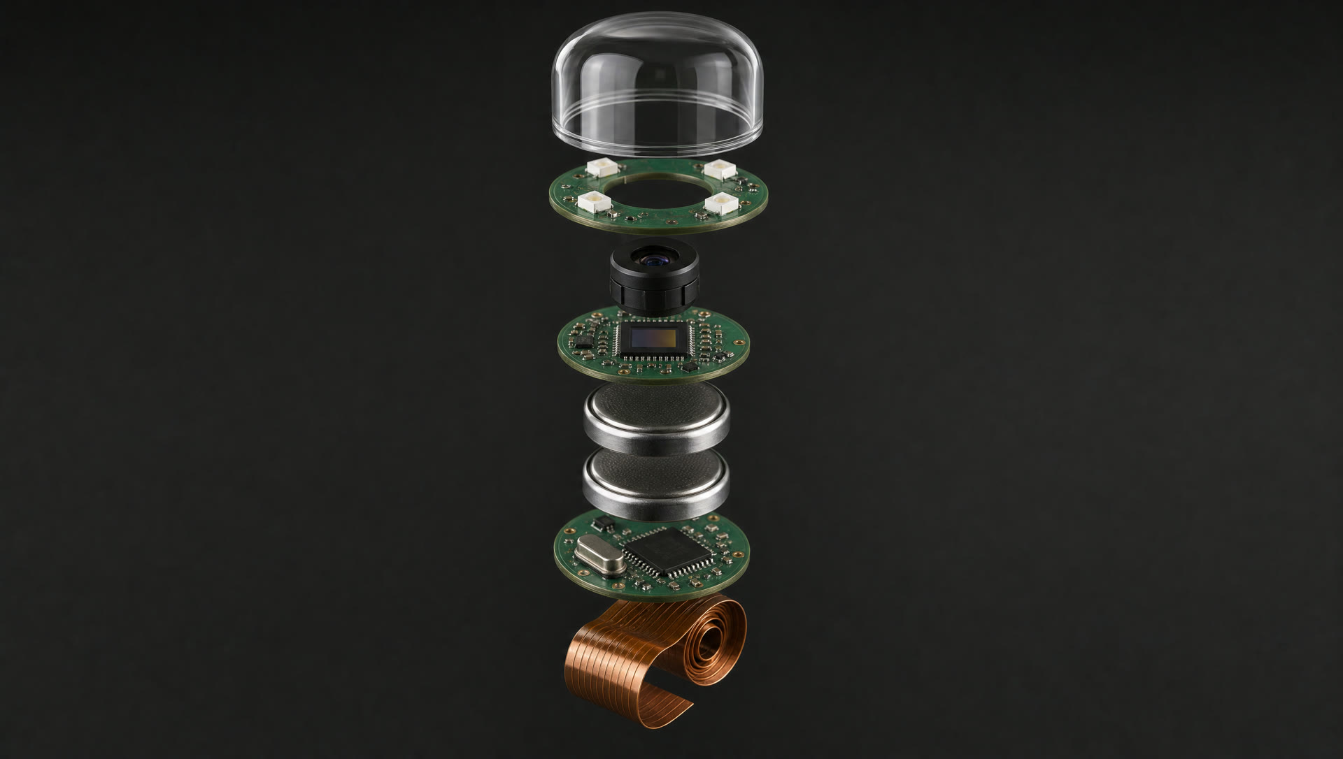 Exploded view of the capsule layer stack